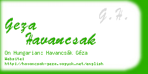 geza havancsak business card